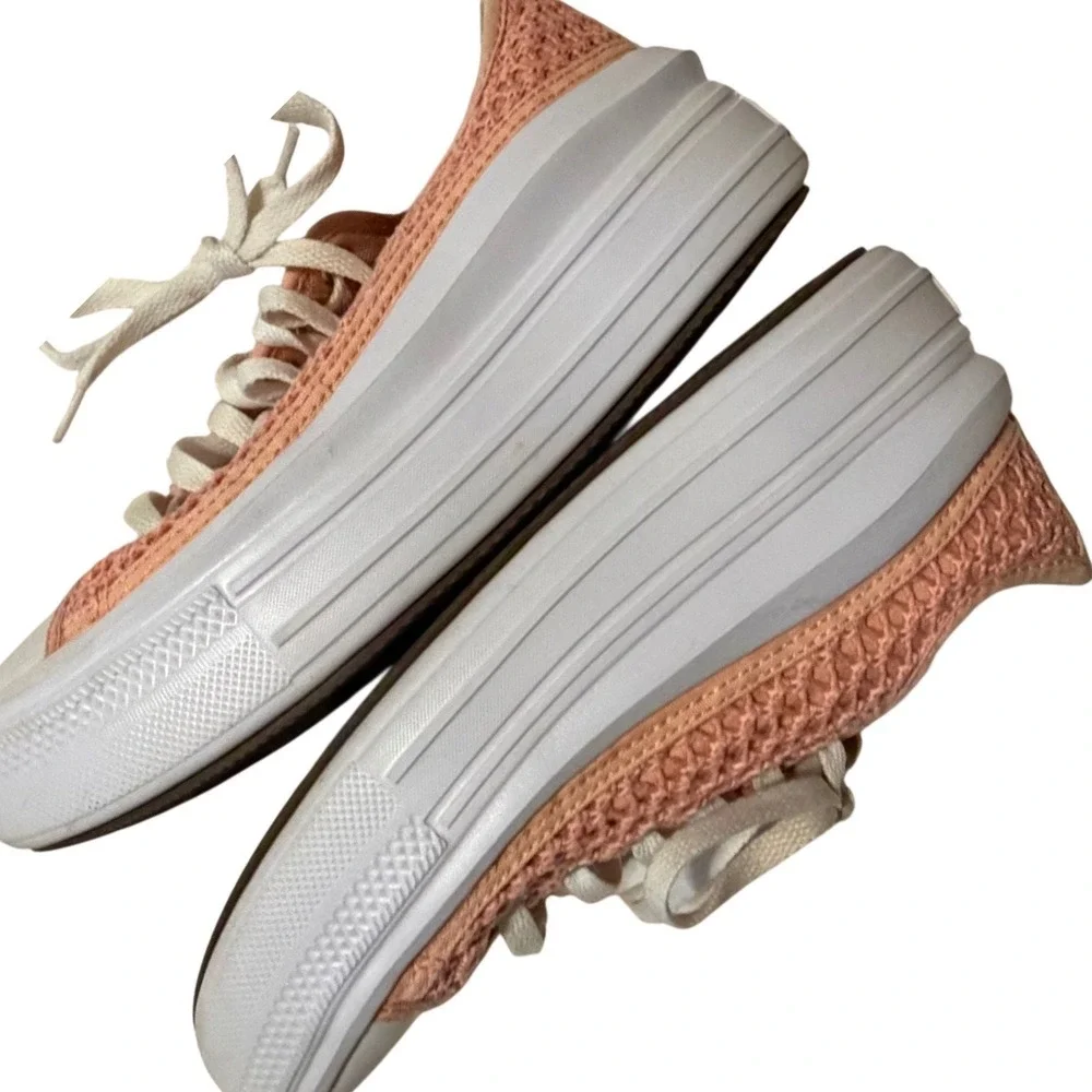 Converse Chuck Taylor All Star Move Peach Crochet Platform Sneakers A08740C 4.5Y